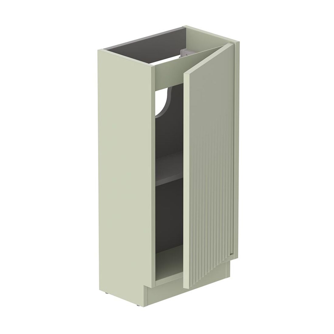 Vado Safari 400mm Fluted Cloakroom unit - Floor Mounted, Left Pull