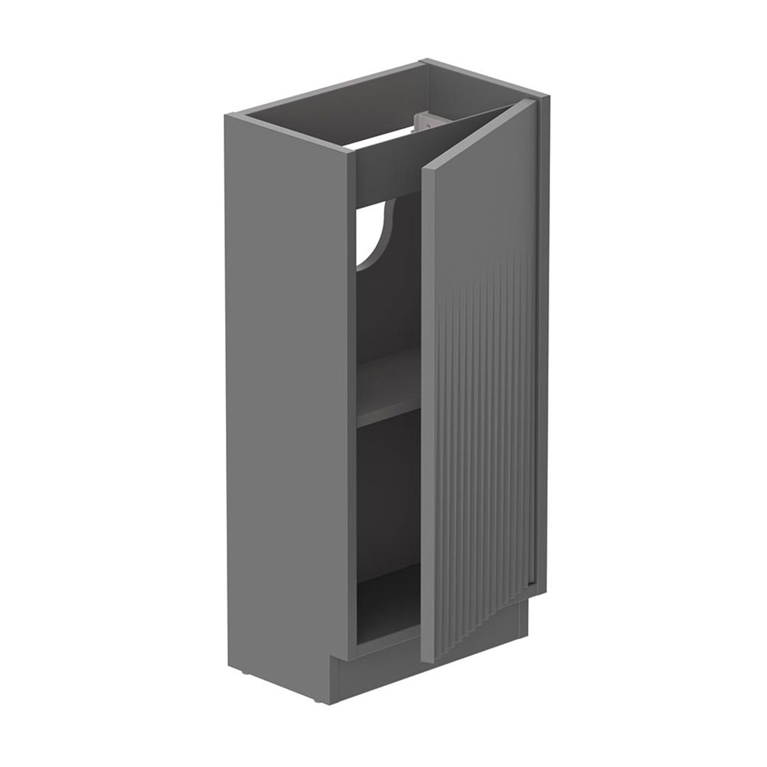 Vado Safari 400mm Fluted Cloakroom unit - Floor Mounted, Left Pull
