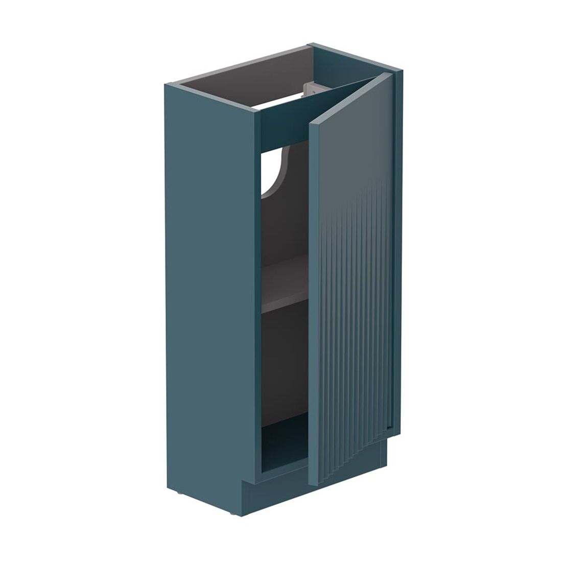 Vado Safari 400mm Fluted Cloakroom unit - Floor Mounted, Left Pull