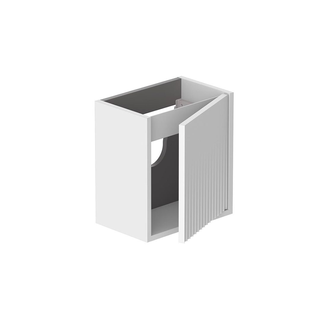 Vado Safari 400mm Fluted Cloakroom unit - Wall Hung, Left Pull