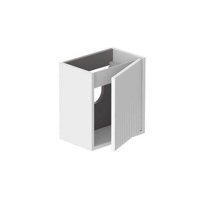 Vado Safari 400mm Fluted Cloakroom unit - Wall Hung, Left Pull