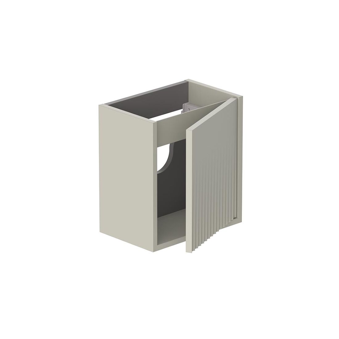 Vado Safari 400mm Fluted Cloakroom unit - Wall Hung, Left Pull