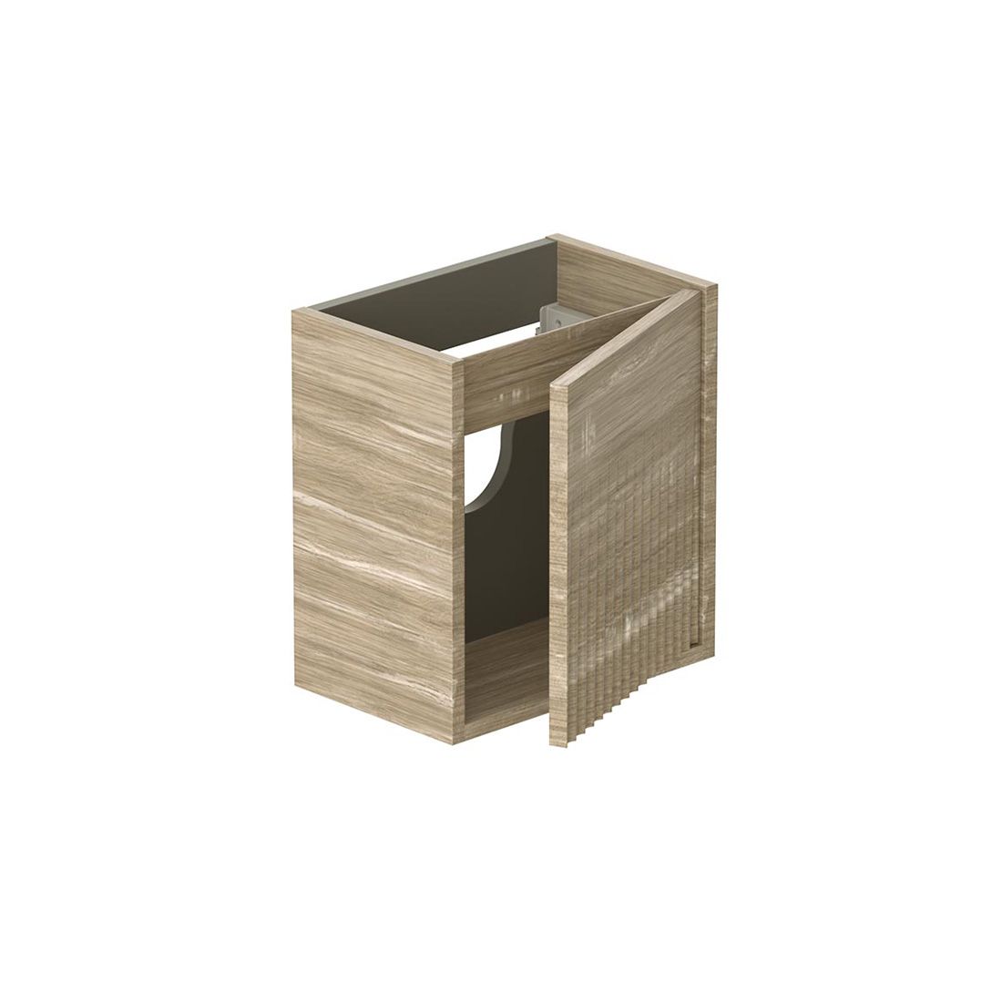 Vado Safari 400mm Fluted Cloakroom unit - Wall Hung, Left Pull