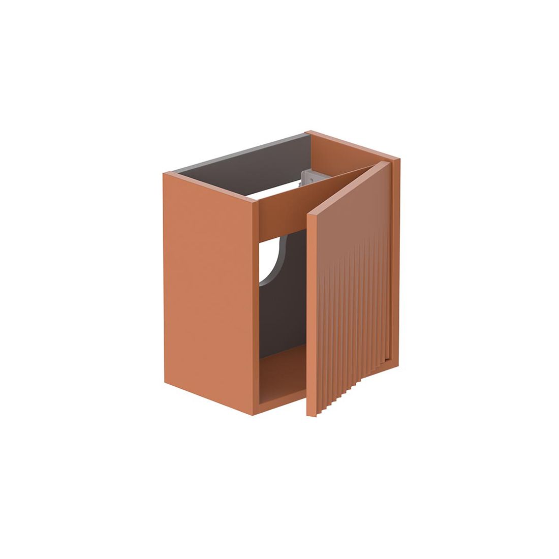 Vado Safari 400mm Fluted Cloakroom unit - Wall Hung, Left Pull