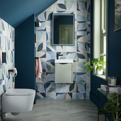 Vado Safari 400mm Fluted Cloakroom unit - Wall Hung, Left Pull