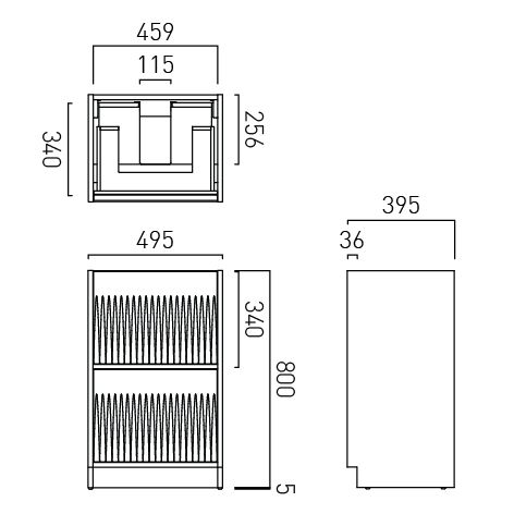 Vado Safari Floor Mounted Fluted Vanity Unit