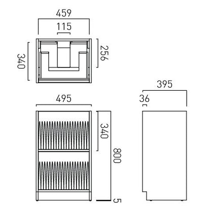 Vado Safari Floor Mounted Fluted Vanity Unit