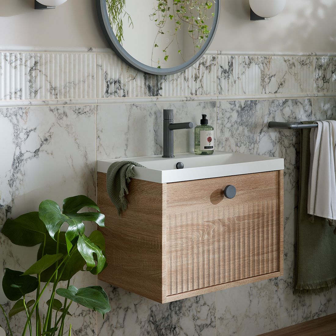 Vado Safari Wall Hung Fluted Vanity Unit