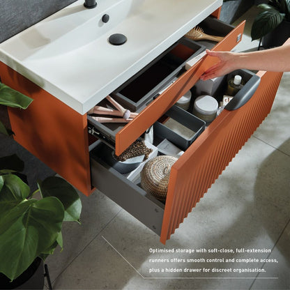 Vado Safari Floor Mounted Fluted Vanity Unit