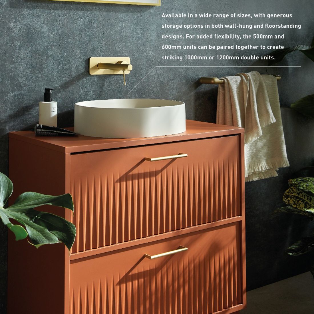 Vado Safari Floor Mounted Fluted Vanity Unit