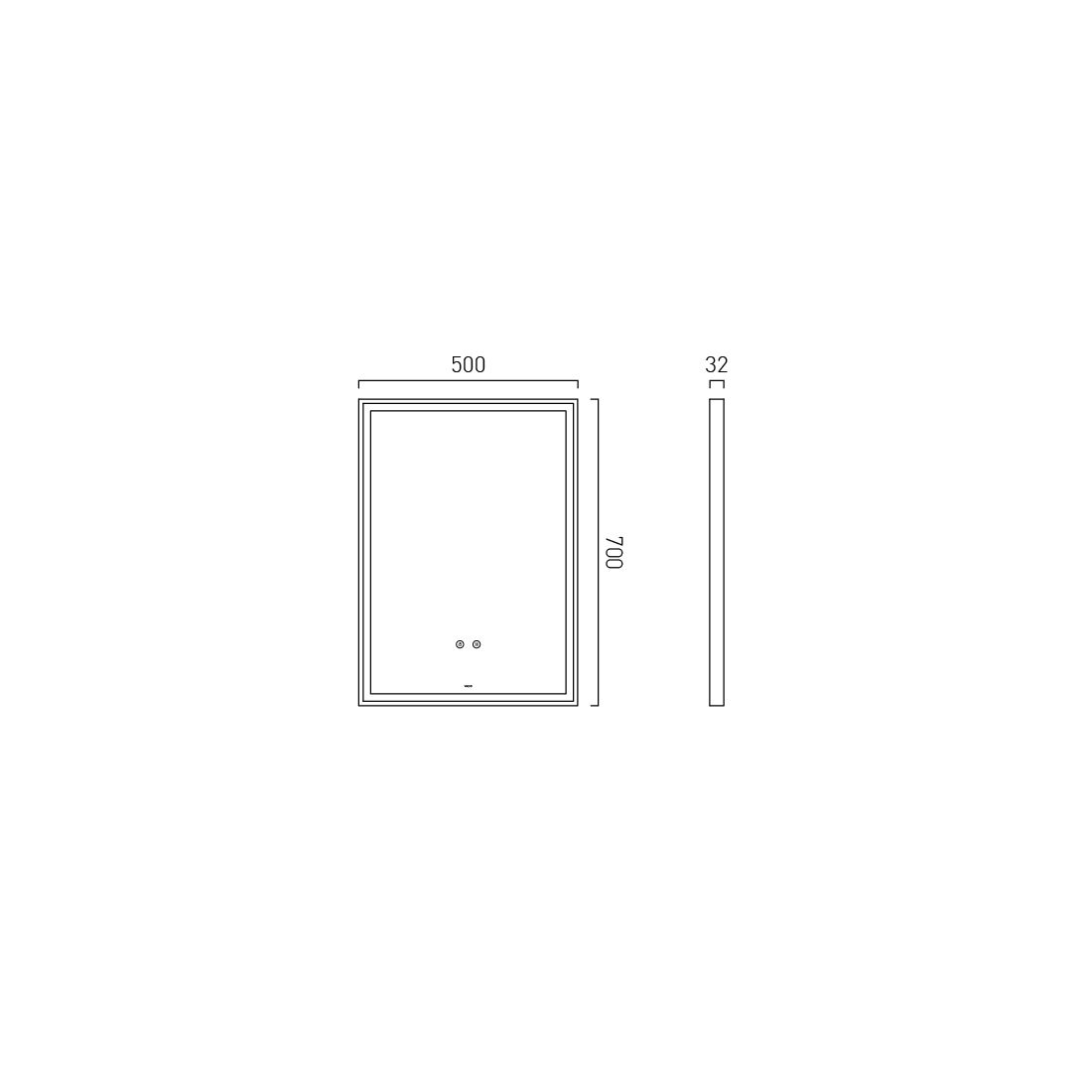 Vado Safari Illuminated Mirror Portrait- Rectangular