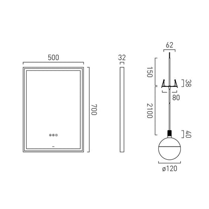 Vado Safari Wireless Mirror Package - Rectangular