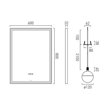 Vado Safari Wireless Mirror Package - Rectangular