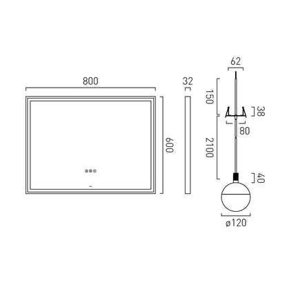 Vado Safari Wireless Mirror Package - Rectangular