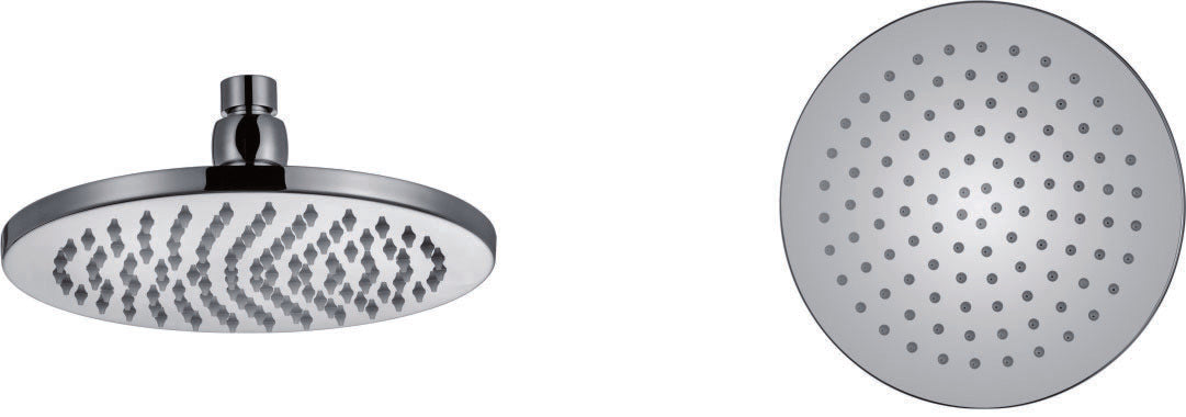 200mm Round Brass Shower Head w/ Brass Swivel Elbow