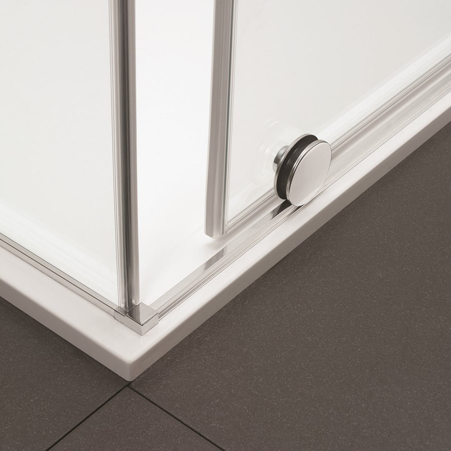 Crosswater Svelte SSLSC1400 8 Single Sliding Door, Polished Stainless Steel