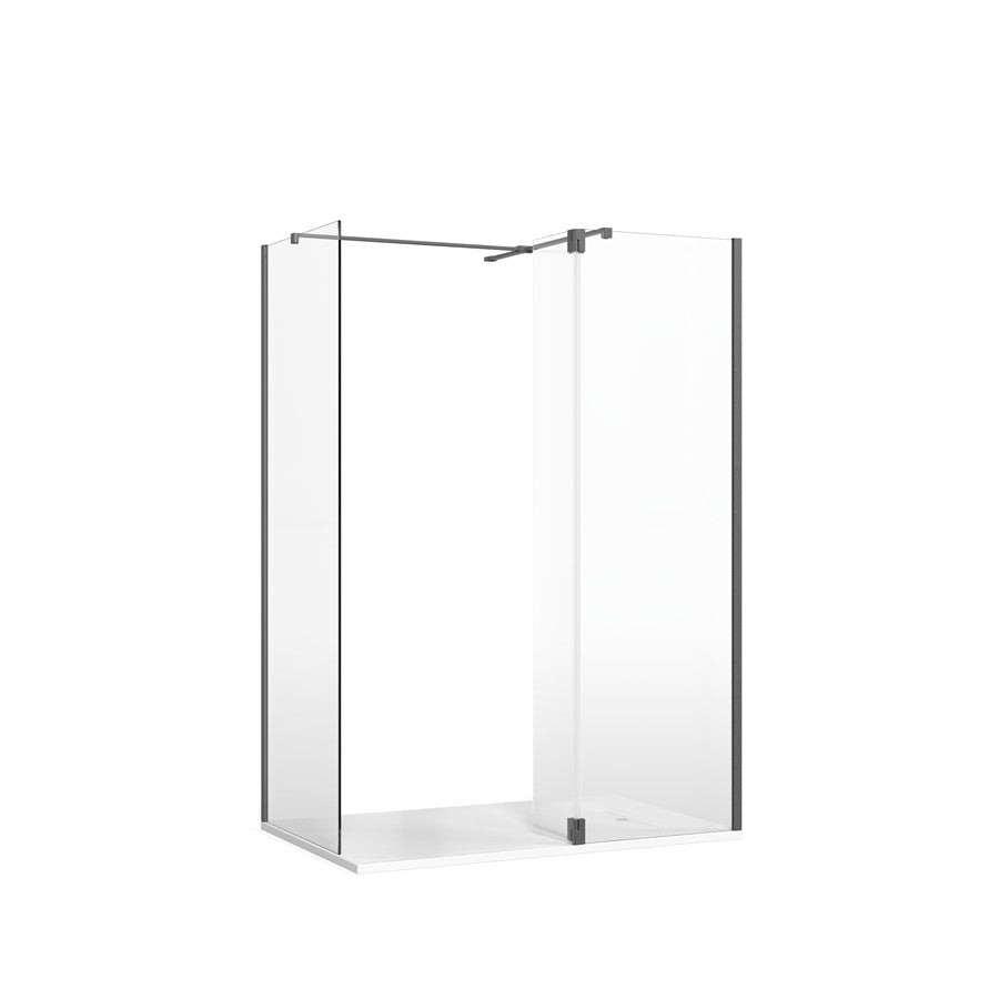 Crosswater Gallery 8 Corner with Hinged Deflector (T Bracing Bar)