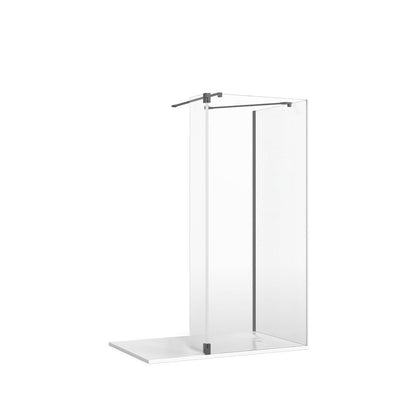 Crosswater Gallery 8 Glass Corner with Hinged Deflector (Wall/Angled Bracing Bars)