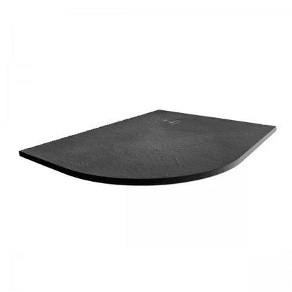 Merlyn Truestone 1200 x 900mm Offset Quadrant Left Handed Black Slate Shower Tray Complete With Fast Flow Waste