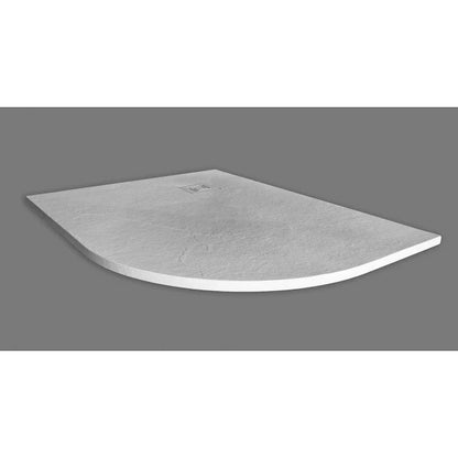 Merlyn Truestone 1200 x 900mm Offset Quadrant White Slate Shower Tray Right Handed Complete With Fast Flow Waste