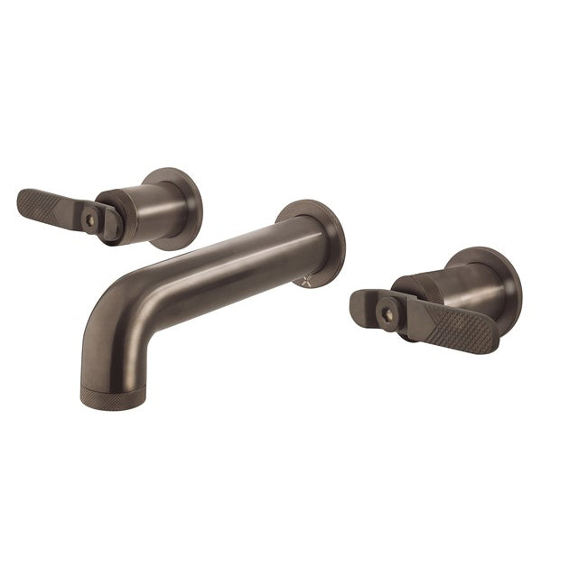 UNION Three Hole Basin Mixer: Levers Brushed Black Chrome
