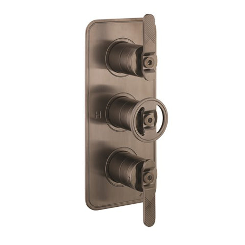 Crosswater UNION 2 Outlet 3 Handle Concealed Thermostatic Shower Valve Portrait