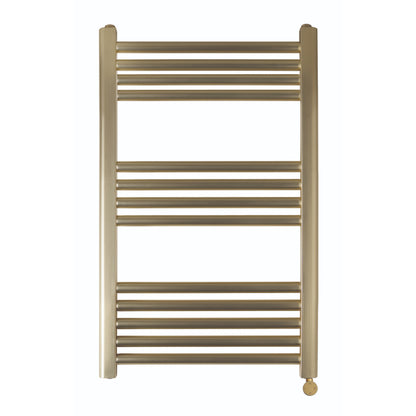 Just Taps Plus Vos Electric Tower Radiator with Thermostat Heating Element  - Brusshed Brass
