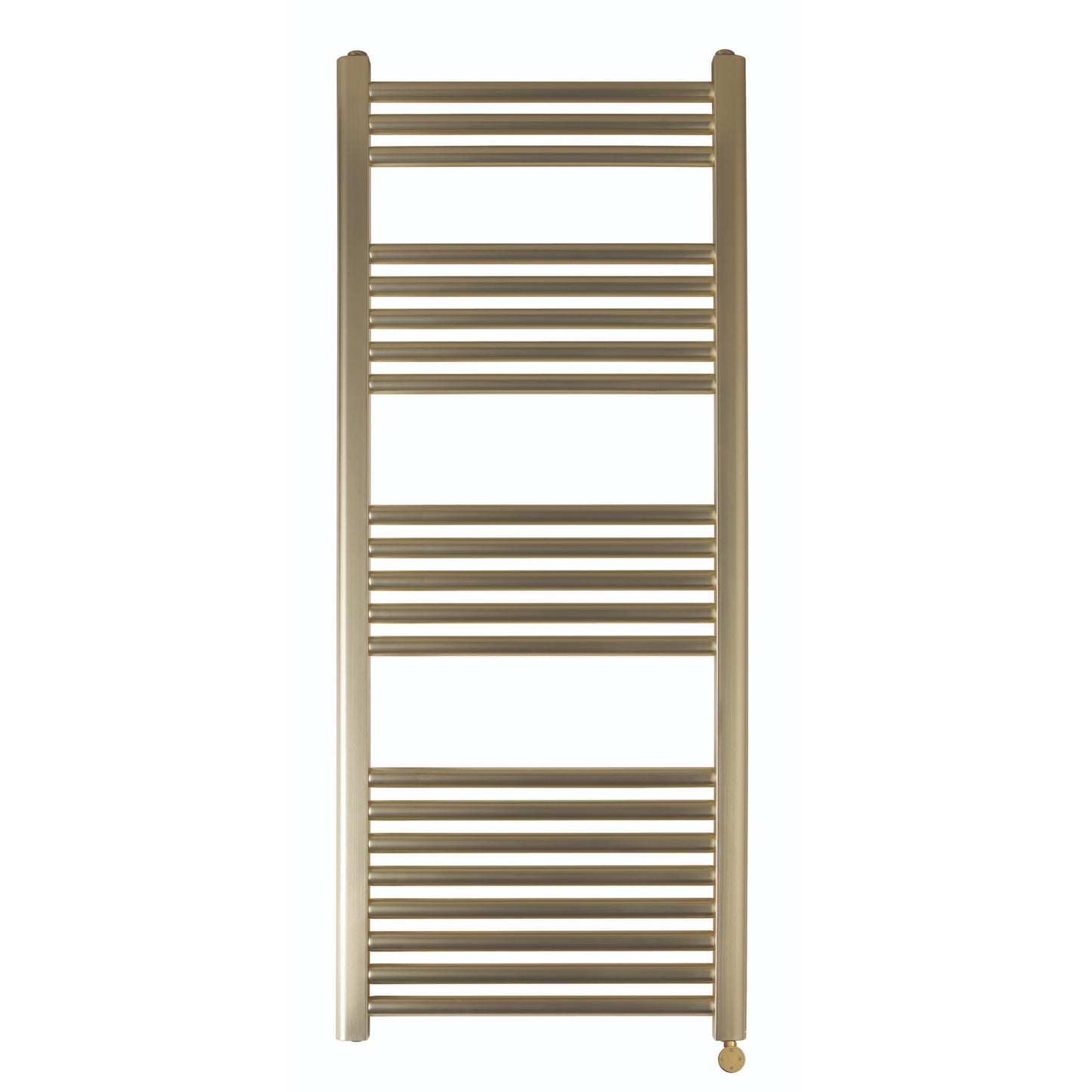 Just Taps Plus Vos Electric Tower Radiator with Thermostat Heating Element  - Brusshed Brass