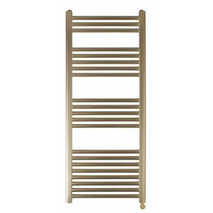 Just Taps Plus Vos Electric Tower Radiator with Thermostat Heating Element  - Brusshed Brass