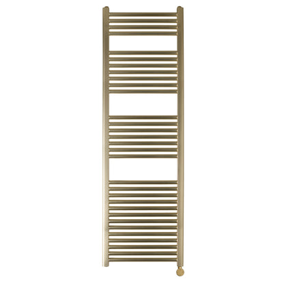 Just Taps Plus Vos Electric Tower Radiator with Thermostat Heating Element  - Brusshed Brass