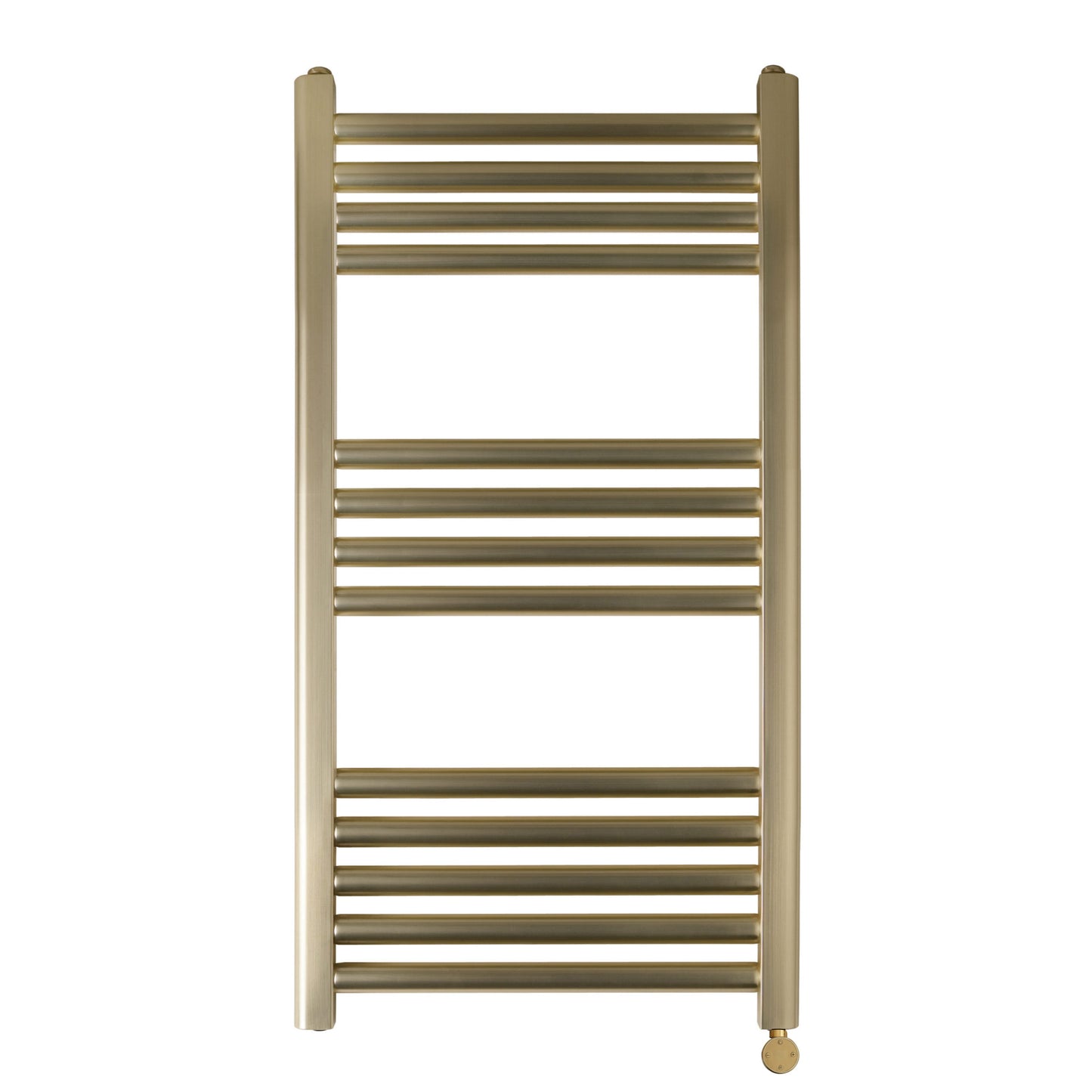 Just Taps Plus Vos Electric Tower Radiator with Thermostat Heating Element  - Brusshed Brass