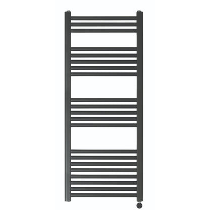 Just Taps Plus Vos Electric Tower Radiator with Thermostat Heating Element  -  Matt Black