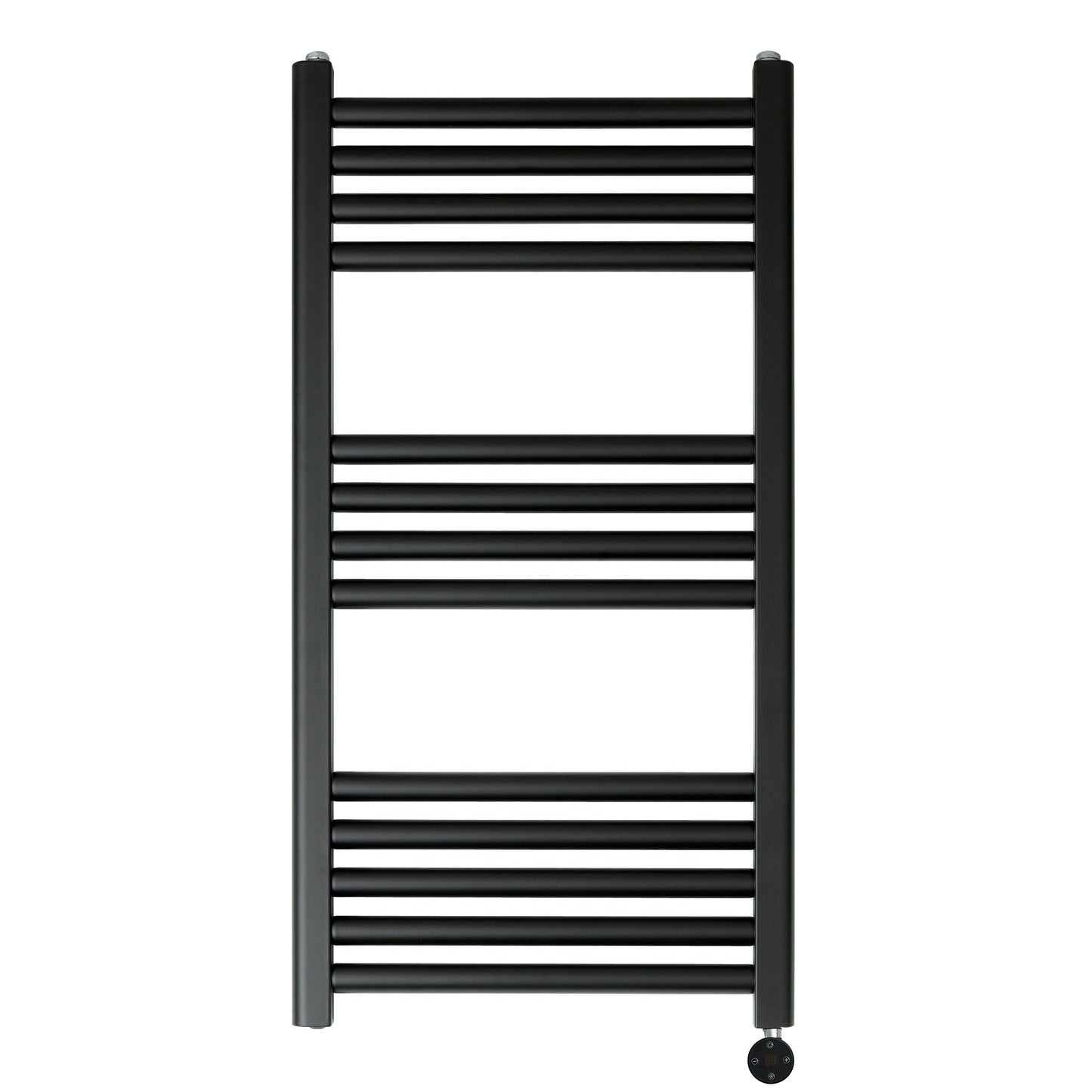 Just Taps Plus Vos Electric Tower Radiator with Thermostat Heating Element  -  Matt Black