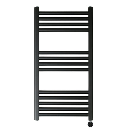 Just Taps Plus Vos Electric Tower Radiator with Thermostat Heating Element  -  Matt Black