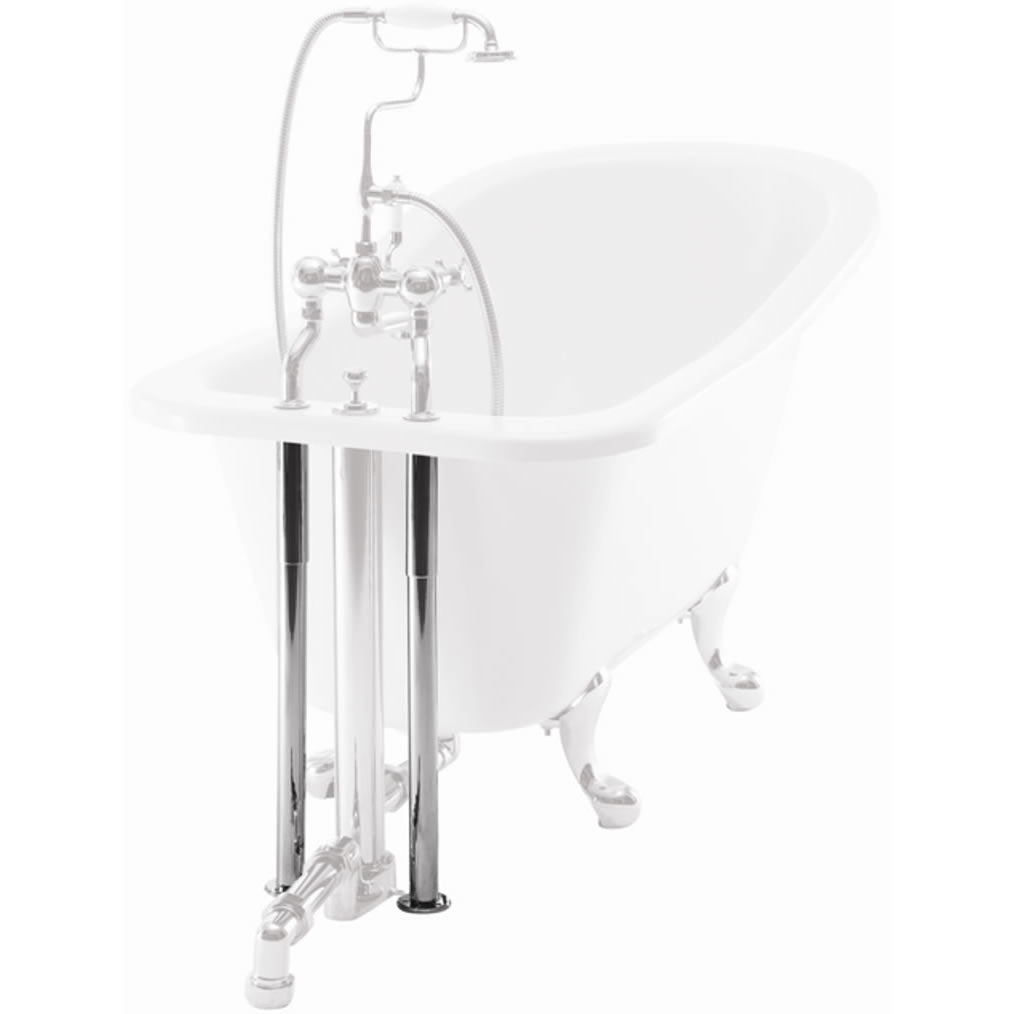 Burlington Decorative 2 Tap Holes Bath Shrouds Chrome Finish