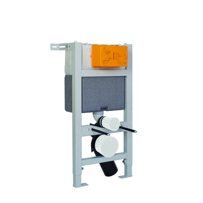 Just Taps Plus 1200Cm Pre-Wall, Slim Freestanding W.C Frame Including Brackets And W.C Bend With 3/6 Litre Dual Flush Plate