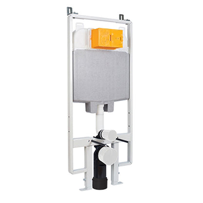 Just Taps Plus 1200Cm Pre-Wall, Slim Freestanding W.C Frame Including Brackets And W.C Bend With 3/6 Litre Dual Flush Plate