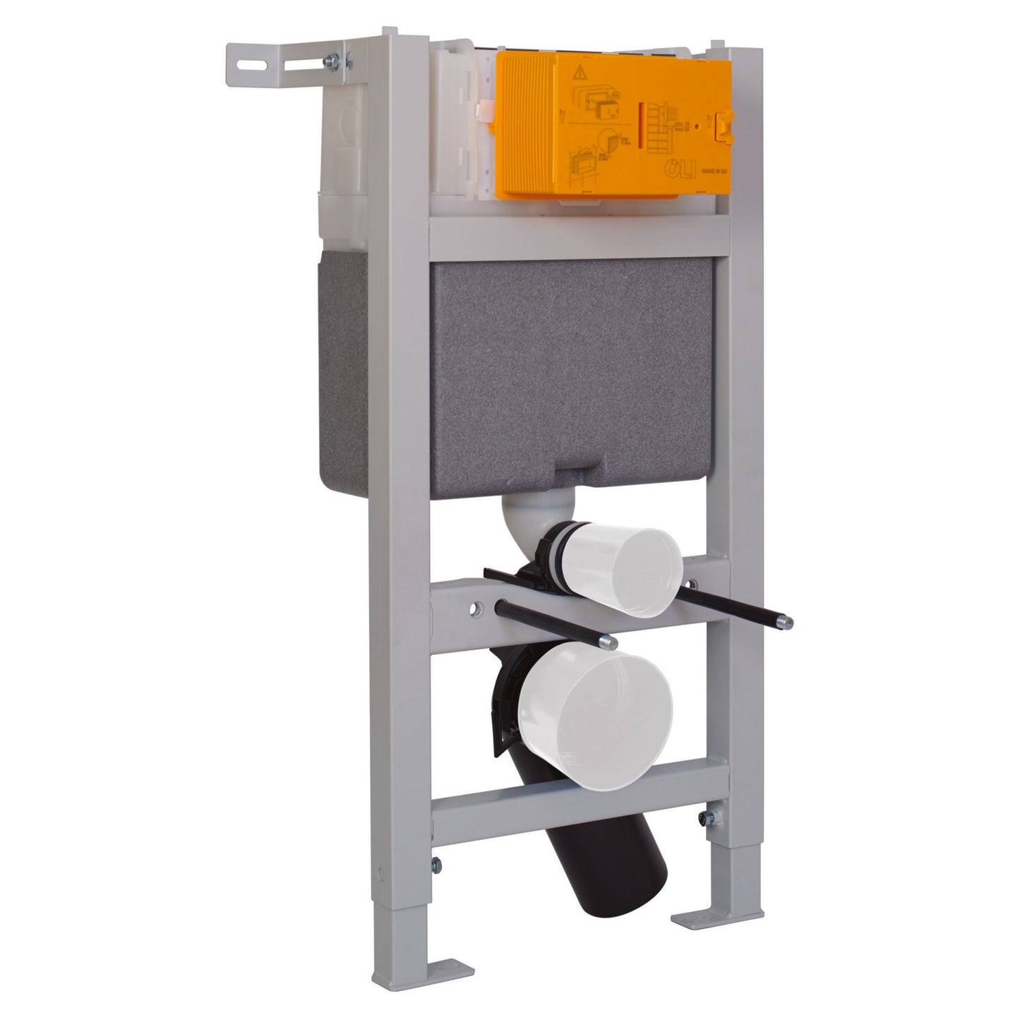 Just Taps Plus 820cm Pre-wall, Freestanding W.C. Frame including  Brackets and W.C. Bend with 3/6 Litre Dual Flush Plate