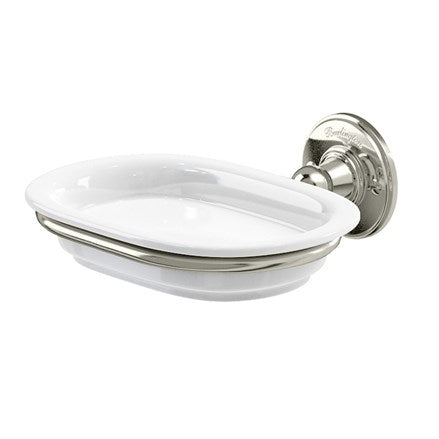 Burlington Nickel & White Wall Mounted Soap Dish