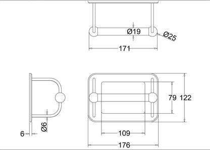 Burlington Spare Toilet Roll Holder for Functional Bathroom