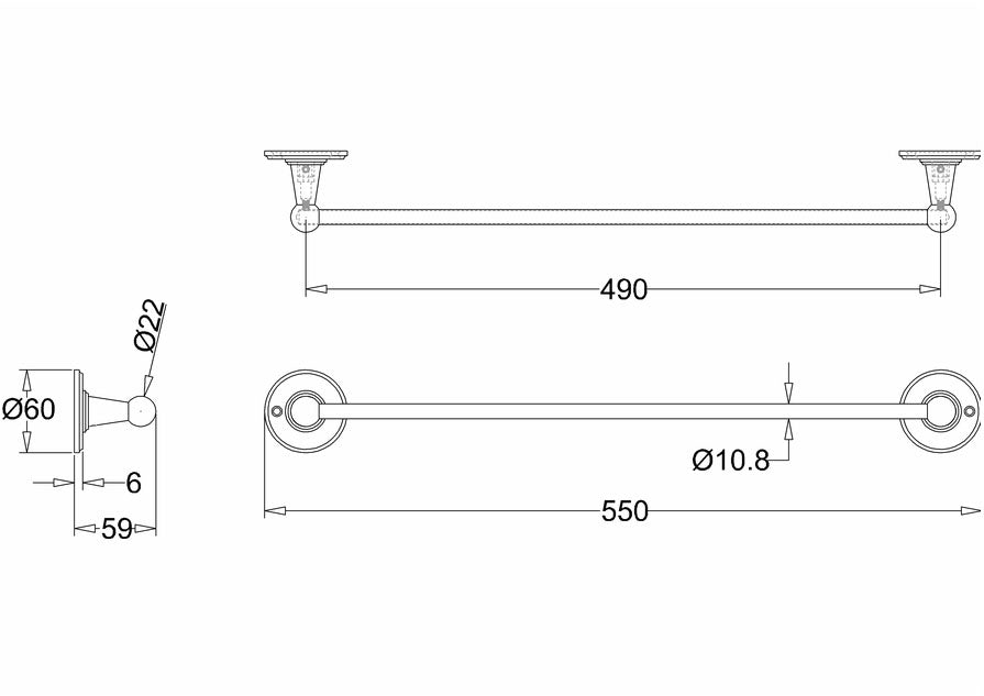 Burlington Towel Rail Functional Accessory for Bathroom