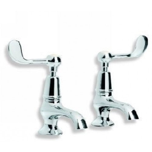 Lefroy Brooks Connaught Lever Basin Pillar Taps (choose finish)