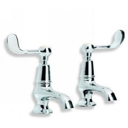 Lefroy Brooks Connaught Lever Basin Pillar Taps (choose finish)