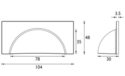 Cup Handle 64mm Chrome for Stylish Cabinet Hardware