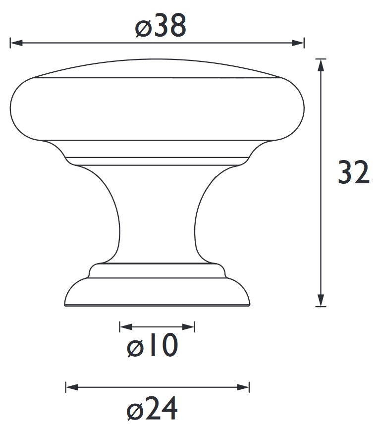 Round Knob 38mm Black - Sleek and Modern Cabinet Accent
