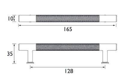 Pull Handle 128mm Black Handle