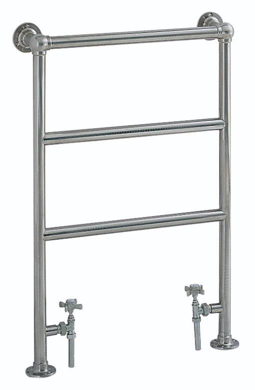 Heritage Portland Heated Towel Rail Chrome Inc Angled Rad Valves