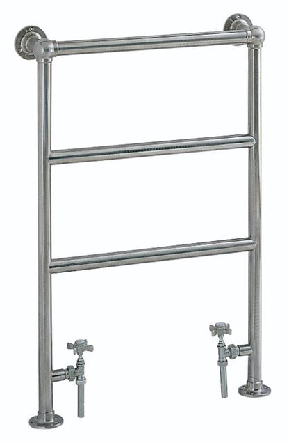 Heritage Portland Heated Towel Rail Chrome Inc Angled Rad Valves