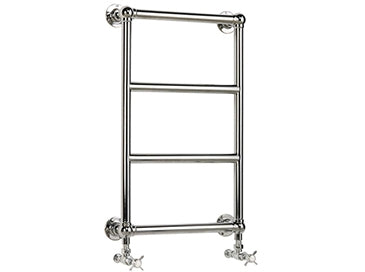 Heritage Portland Wall-Mounted Heated Towel Rail Chrome Inc Angled Rad Valves
