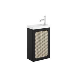 Crosswater Alo Black & Rattan Cloakroom Unit Only 400mm